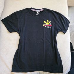 Philippines Embroidered Short Sleeve T Shirt Black Size Small