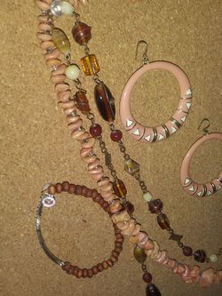 Coral and browns matching set