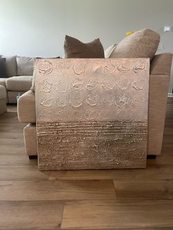 30x30 Large Textured Neitral Abstract Canvas