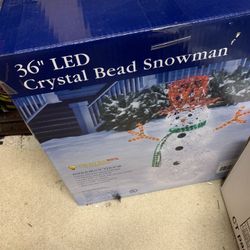 36” Crystal Bead LED Snowman
