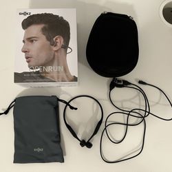 Shokz - OpenRun Bone Conduction Open-Ear Endurance Headphones - Black Free Case
