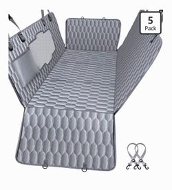 Dog Car Seat Cover for Back Seat, Pets Protector Hammock Waterproof Back Seat Extender with Mesh Window and Storage Pocket Dog Car Hammock with Univer