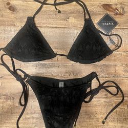 Small Black Two Piece String Bikini 