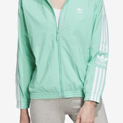 Adidas Originals Track Windbreaker Jacket Womens Size 2XS Mint Green FM2614