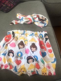 Toddler girl shorts /bloomers with headband