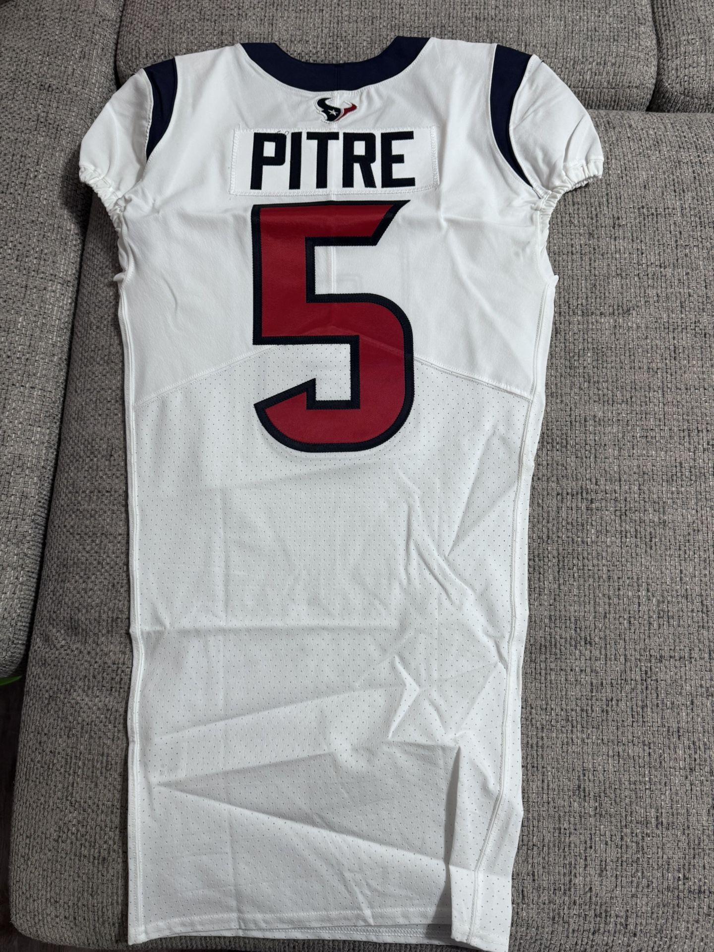 Jalen Pitre Team-Issued White Jersey Houston Texans - Metabilia COA