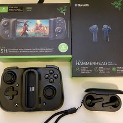 Razer Kishi (android) and Razer Hammerhead Bluetooth headset