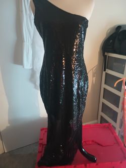 Black Dress Side High Low ,Sz M 