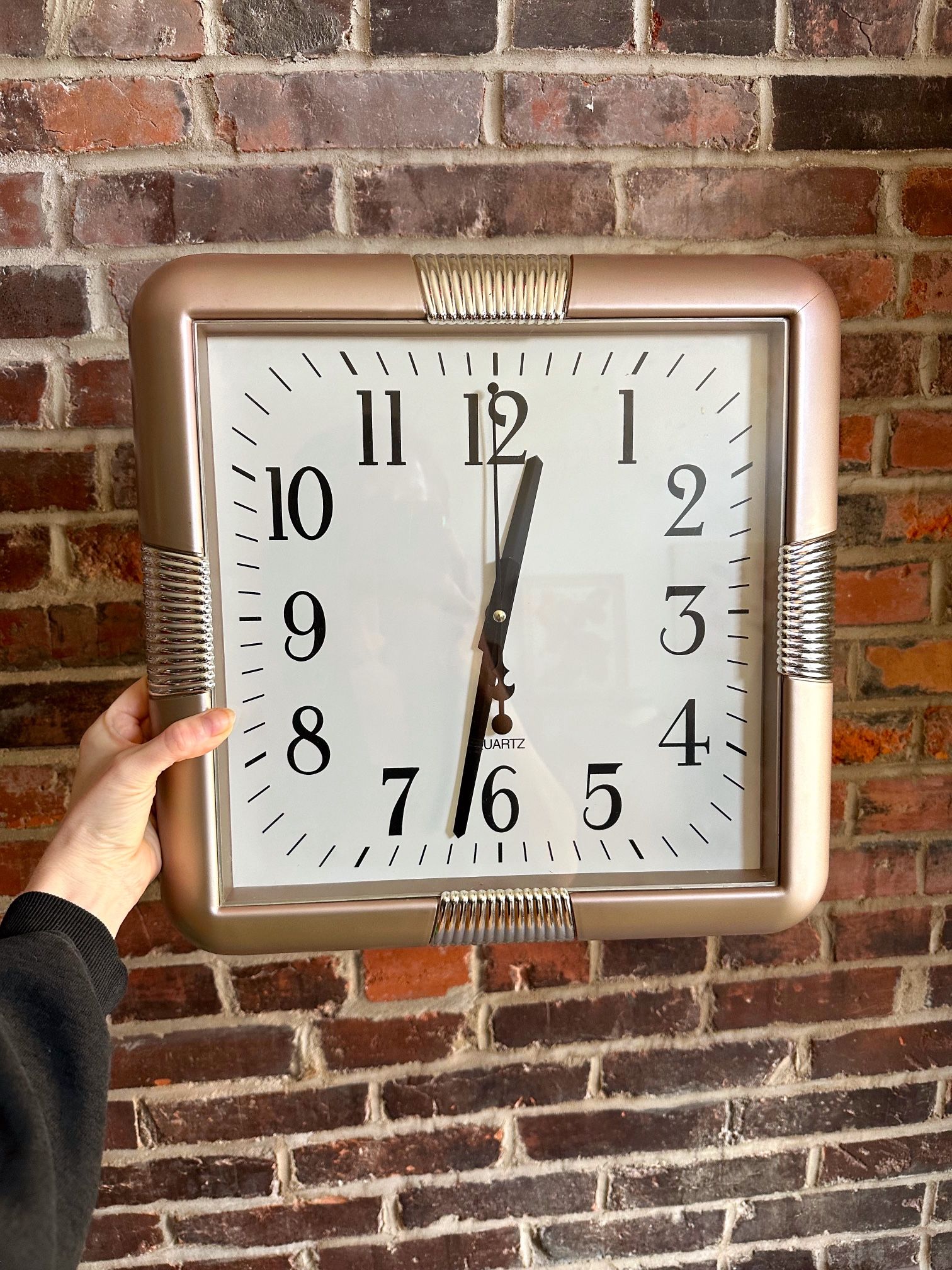 Large Vintage Retro Post Modern Square Wall Clock