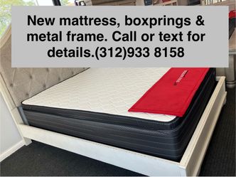 New mattress, boxprings & metal frame. All sizes available. Twin mattress at $99. Hablamos Espanol