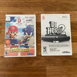 Nintendo Wii Mario And Sonic At Olympic Games And Dj Hero 2