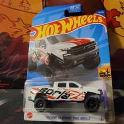 Hot Wheels '19 Chevy Silverado Trail Boss LT White #53 53/(contact info removed) Baja Blazers