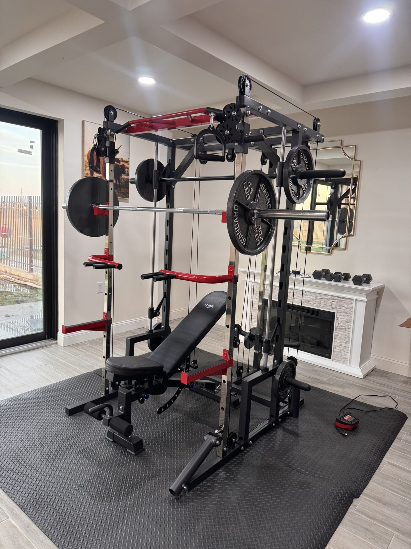 Flash F10 Smith Machine Combo New In Box β
π¦ Weights Bench And Barbell Included