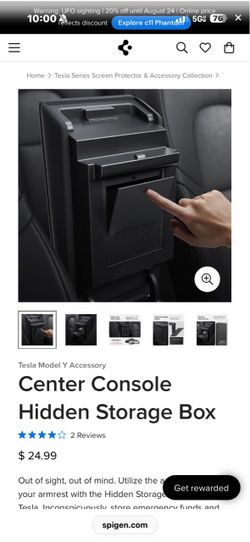 Tesla Model Y Center Console Hidden Storage Box