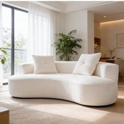 Modern Cream Bouclé Sofa – New