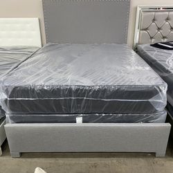 Queen Bed With Mattress 