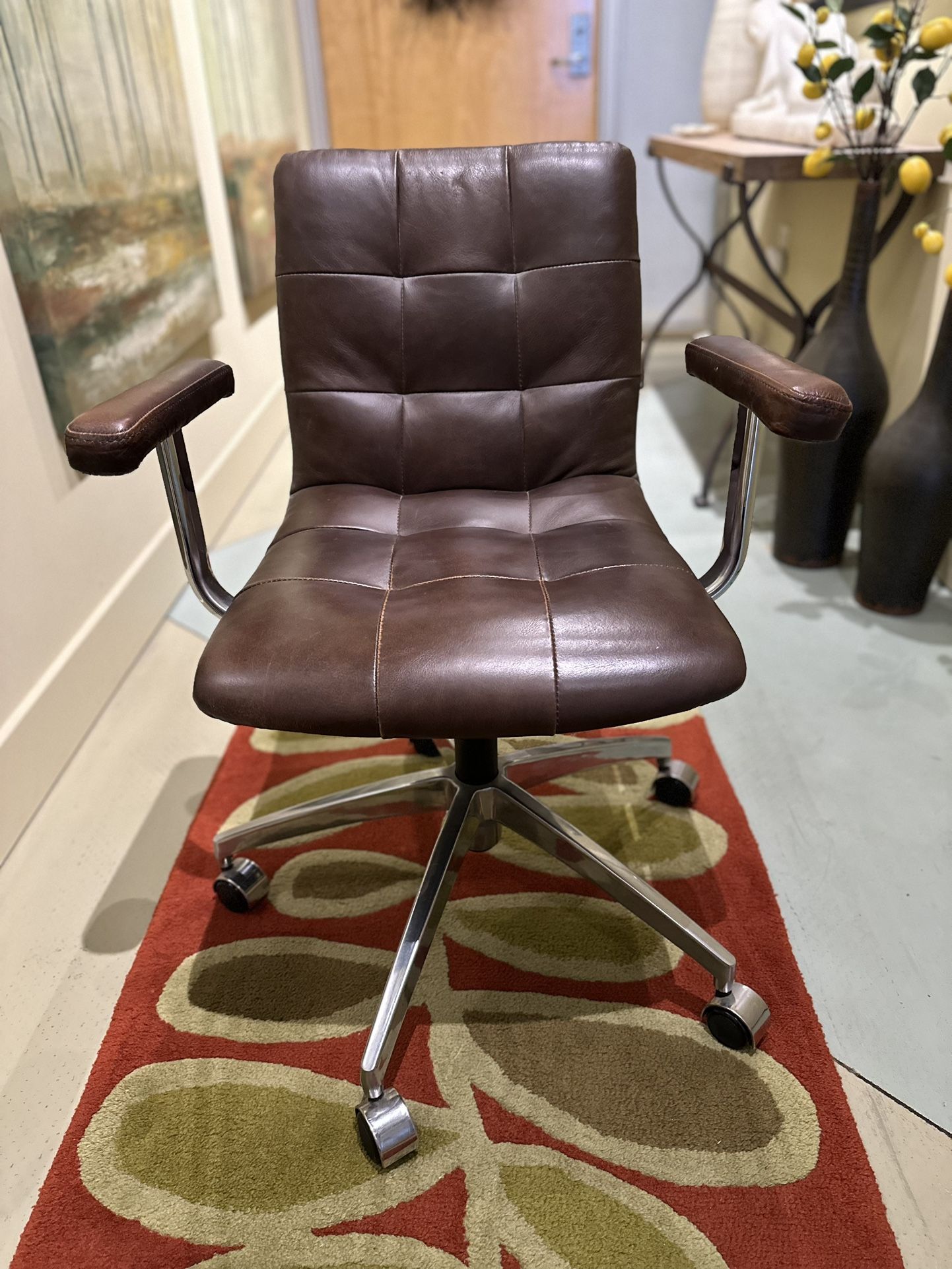Leather and Chrome Desk Chair
