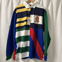 NWT Polo Ralph Lauren Multicolor Striped Summer Classic Rugby Cotton L/S Shirt | Size: L