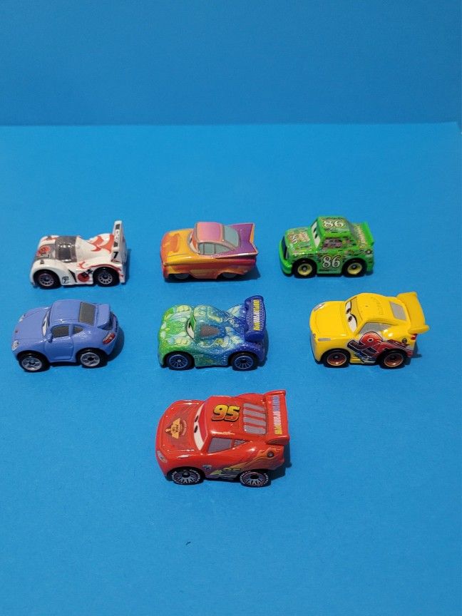 Disney Pixar Cars Mini Racers Diecast Lot Of 7.