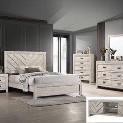 4 PCs Bedroom Set Dresser Mirror Queen Bed & Nightstand. ( FINANCING OPTIONS )