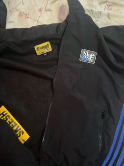 Skeesh Global Black Track Jacket Blue Stripes - Size M