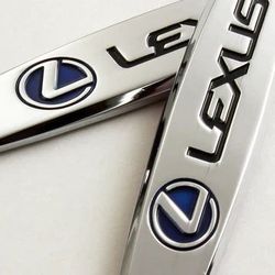 BRAND NEW UNIVERSAL 2PCS LEXUS 3D METAL EMBLEM BADGE STICKER