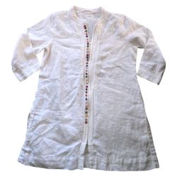 Soft Surroundings Desert Linen Tunic Colorful White Women SZ M Style 2FP04