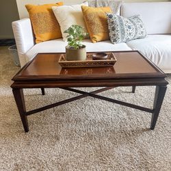 Vintage Wood Coffee Table | Classic Walnut Finish (