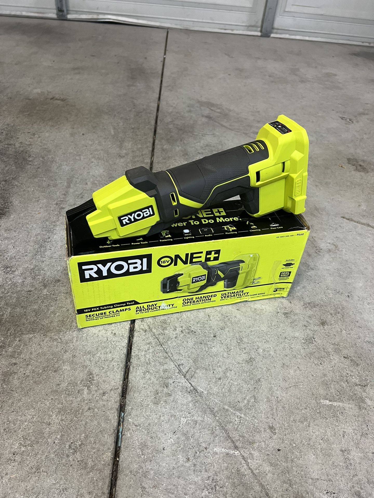 New RYOBI ONE+ 18V Lithium-lon Cordless PEX Tubing Clamp Tool (Tool Only)