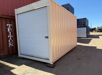 15FT SHIPPING CONTAINER - WIND & WATERTIGHT | HEAVY DUTY STORAGE SHED CONEX BOX (ROLL-UP DOOR)
