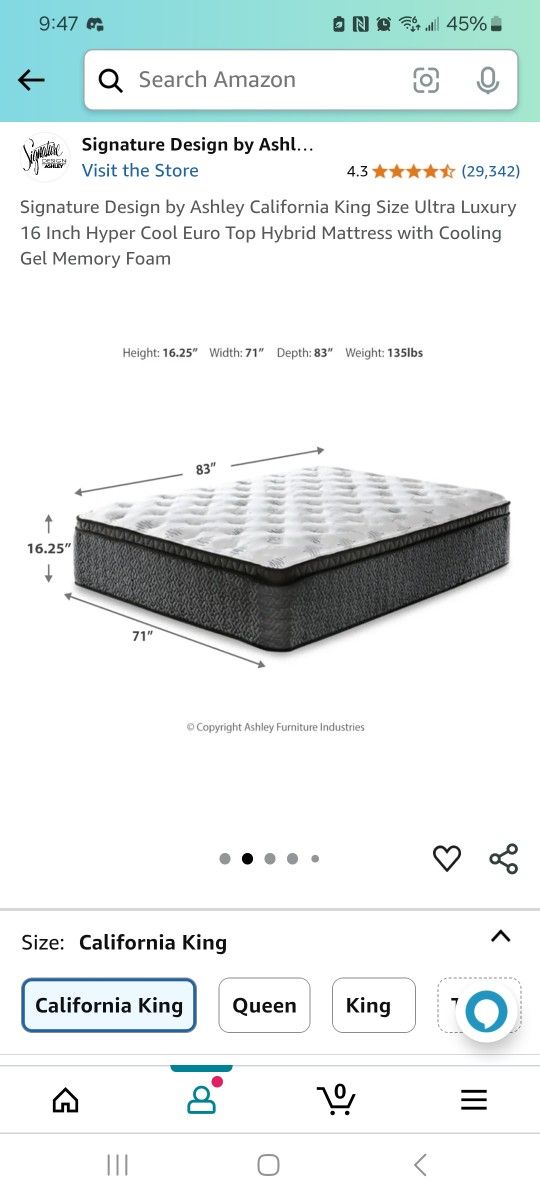 16" California King Matress brand New In Box