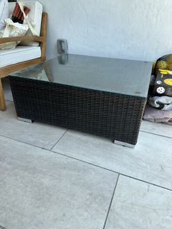 Outdoor Table With Glass Top