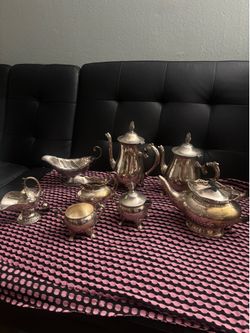Antique silver plated tea and coffee pots