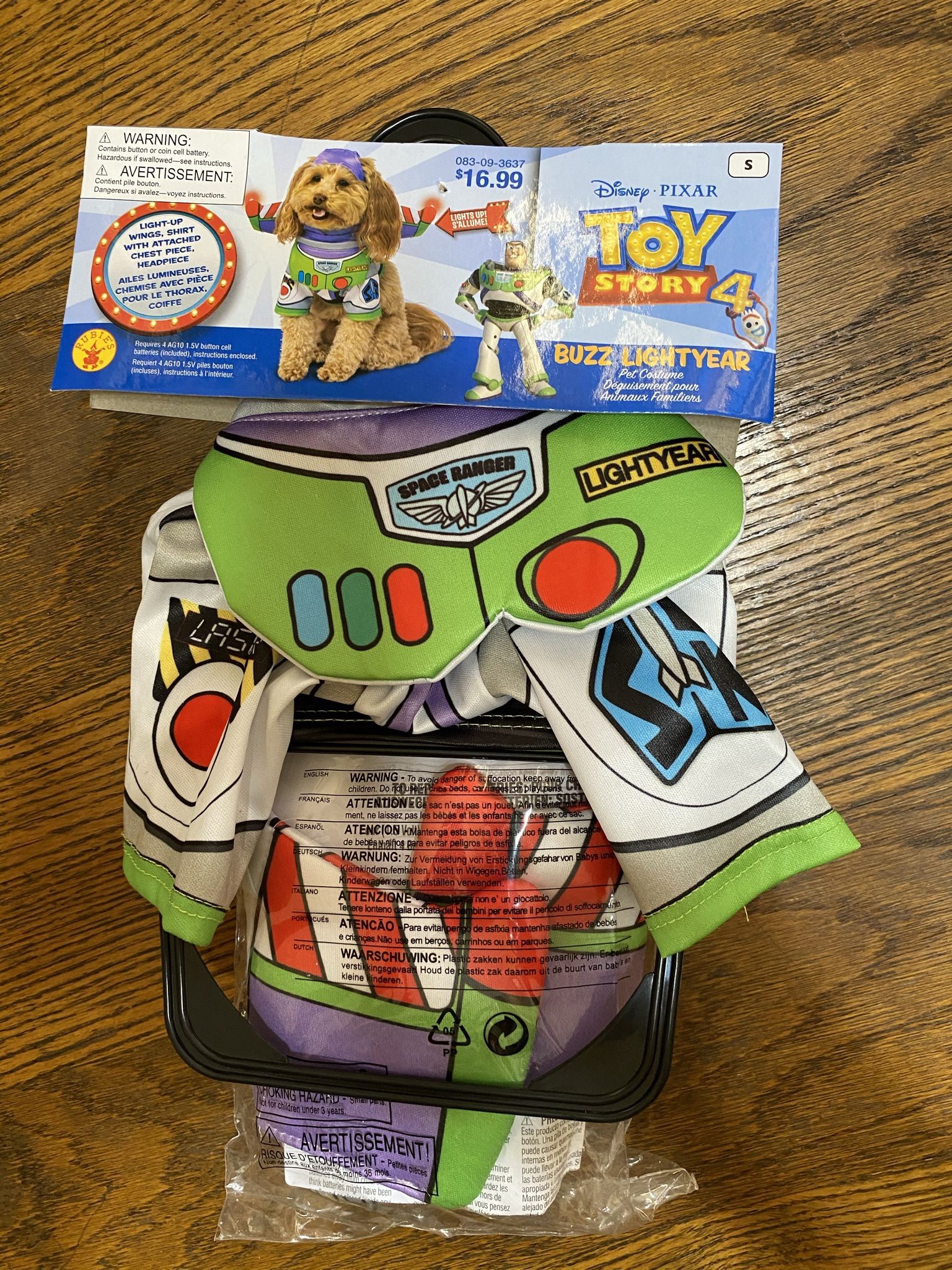 XS and S Pet dog costume buzz lightyear Toy Story