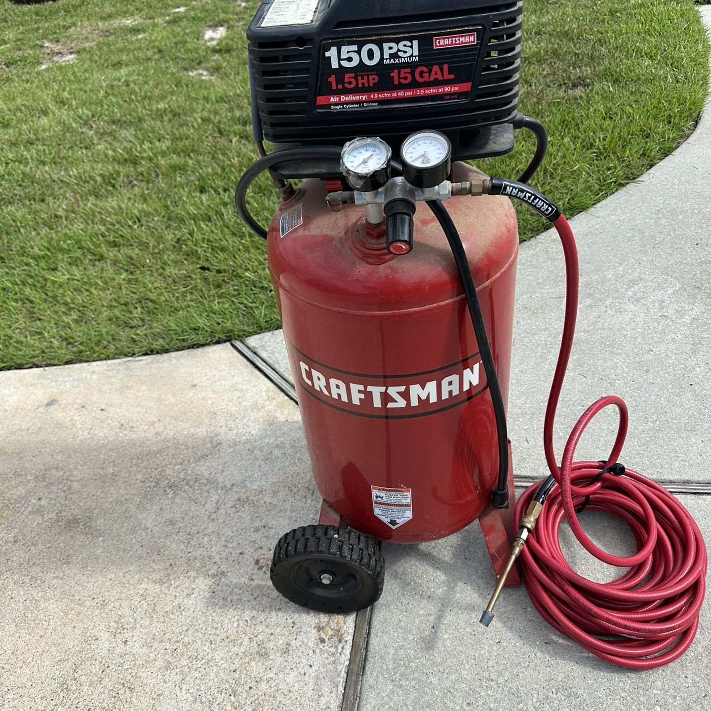 Craftsman 150 psi air 2024 compressor 15 gal