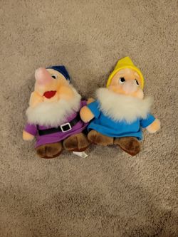 Pair Of Vintage Disney Dwarf Plushes