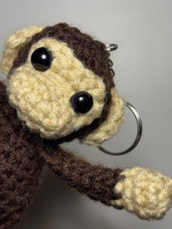 Crochet Monkey Keychain