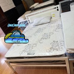 Full Bed Set Metal Frame With Mattress Matrimonial 