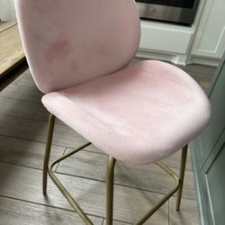 25" Velvet Upholstered Counter Stools (2)
