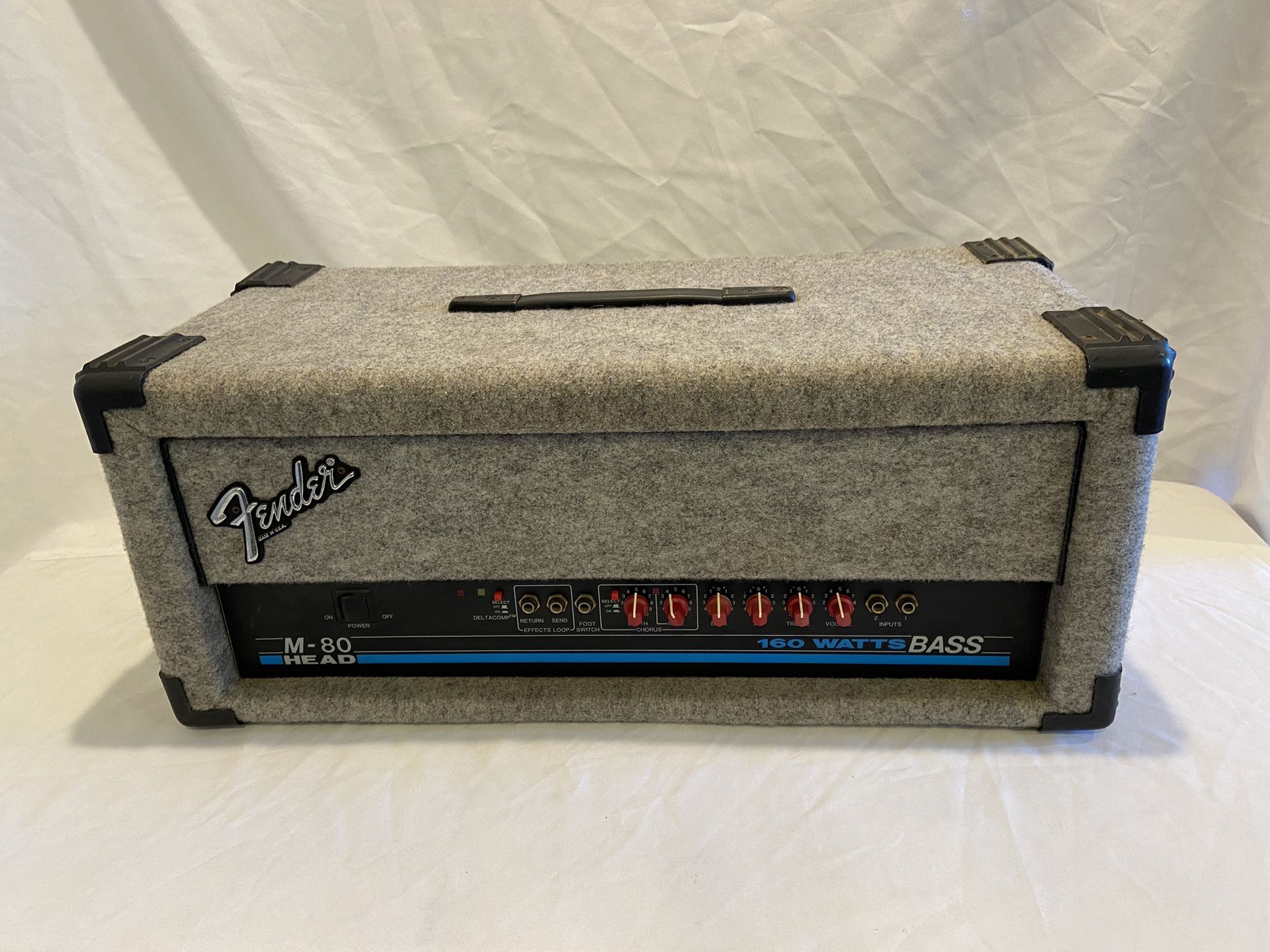 Vintage 1990s Fender M-80 “Red Knob” Bass Amp Head w/Analog Chorus-Rivera Era-RARE!!