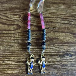 Silver Hair Clips With Beads And Lady Charms