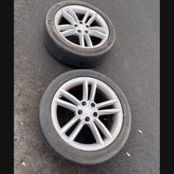 2 — 245/45r19 5x120 5x4.72 Stock Tesla Model S X wheels Rims Tires!!!
