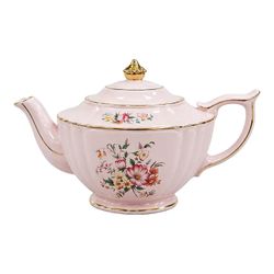 NY: Vintage Soft Pink Floral Porcelain Teapot
