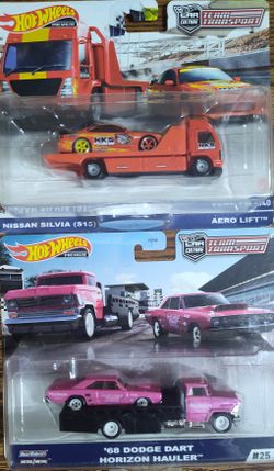 Team Transports Nissan Silvia And Pink Dodge Dart