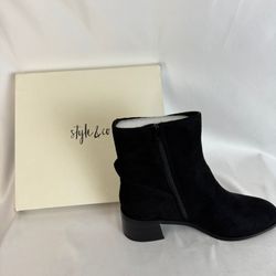 Style Co Orleyy Zip Dress Booties Black Micro 
