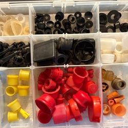 Assorted Plastic Caps and Other things 200 items 