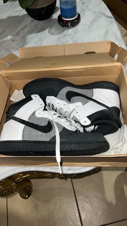 Nike Dunk High Black White Houndstooth Sneakers