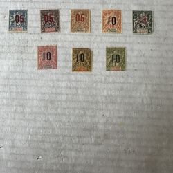 Anjouan French Occupation Partial Set Of 8 Mint Hinged Stamps 