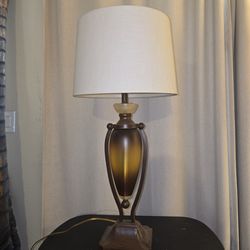 Mid Century Modern Amber Lucite Lamp