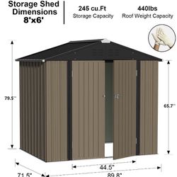 8x6 metal storage shed yard lawn garden tools 8x6 storage 